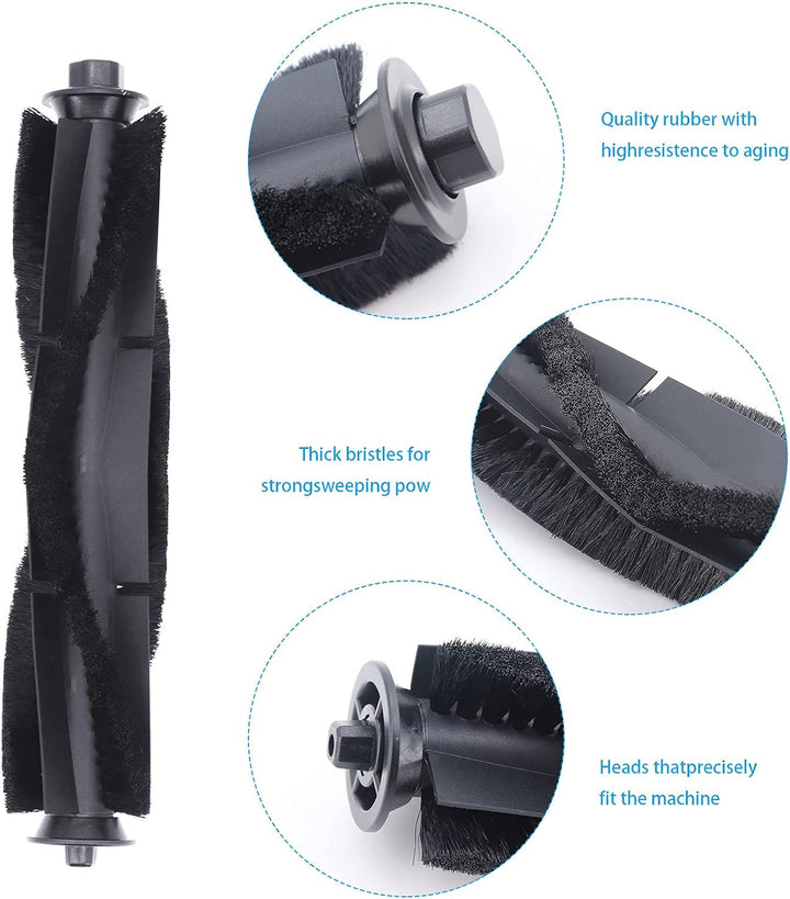 DingGreat Ersatzteile für Roidmi Eve Plus Staubsauger Roboter, 1 Hauptbürste + 6 Seitenbürste + 2 St