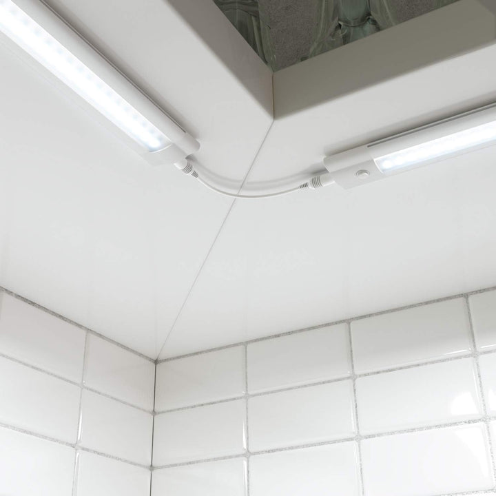 ledscom.de LED Unterbau-Leuchte SIRIS weiss matt mit Bewegungsmelder, flach, je 50cm, je 655lm, weis