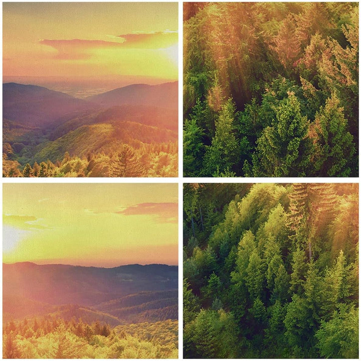 ARTTOR Bilder auf Leinwand Berge Natur Leinwandbild mit Rahmen 70x50cm Wandbilder Dekoration Wohnzim