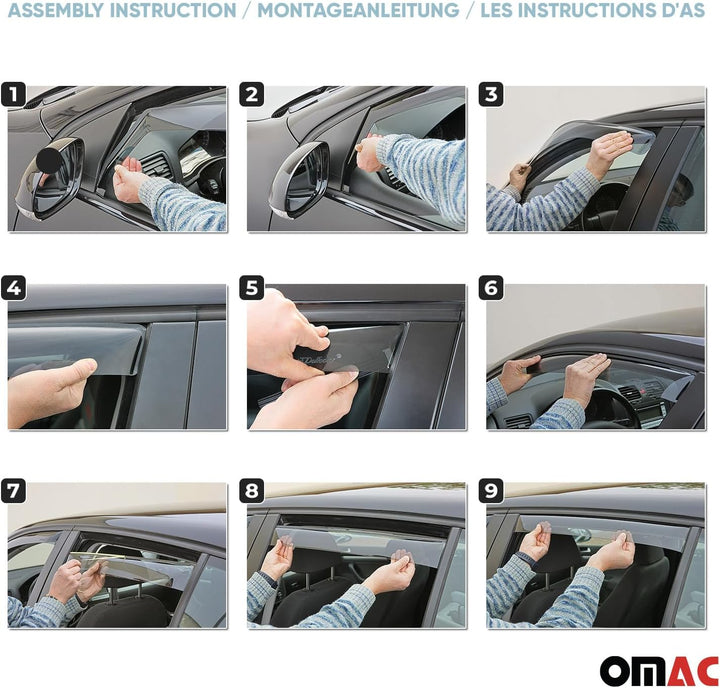 OMAC Windabweiser Regenabweiser kompatibel mit Jeep Cherokee 2013-2019 Vorne Satz Acryl 2X