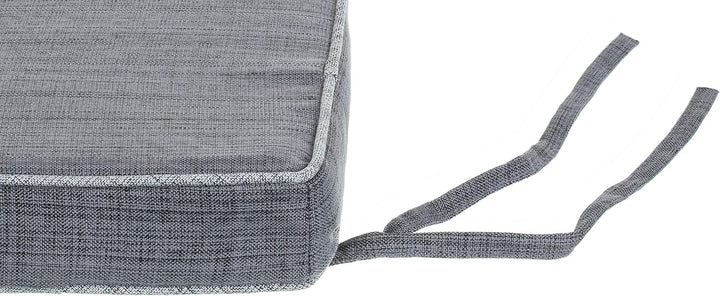 Brandsseller Outdoor Garten Sitzkissen Auflagen Kissen mit Paspel - Leinenoptik Uni - Schmutz- und W