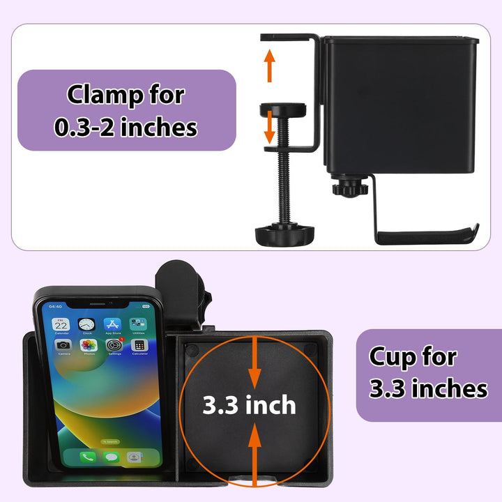 SchreibtischOrganizer mit Kopfhörer-Aufhänger, Schreibtisch-Getränkehalter für Schreibtisch-Aufbewah