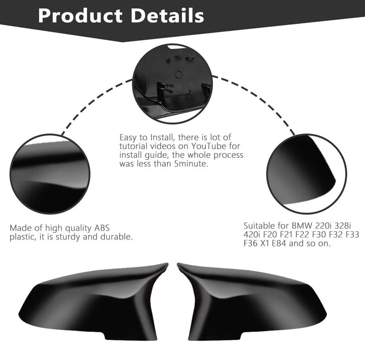 Keenso Auto Spiegelkappen, 1 Paar Auto Tür Aussenspiegelkappe Rückspiegelkappe Seitenspiegel Abdecku