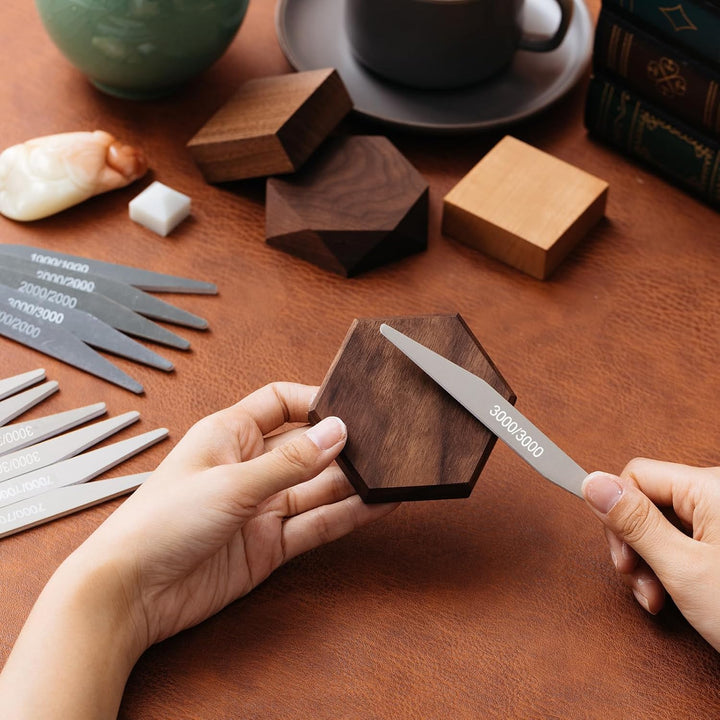 Honoson 40 Polierstäbe für Kunststoff Modell Metall Holz Schleifstäbe Modellbau Werkzeug Schleifpapi