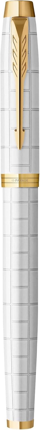Parker IM Füller | Perlfarbene Premium-Lackierung mit goldenen Zierteilen | Füllfederhalter mit fein