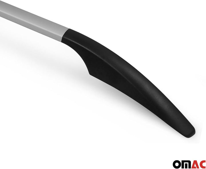 Dachreling Relingträger kompatibel mit Porsche Cayenne 9PA 2002-2010 Alu Silber 2X Grau, Grau