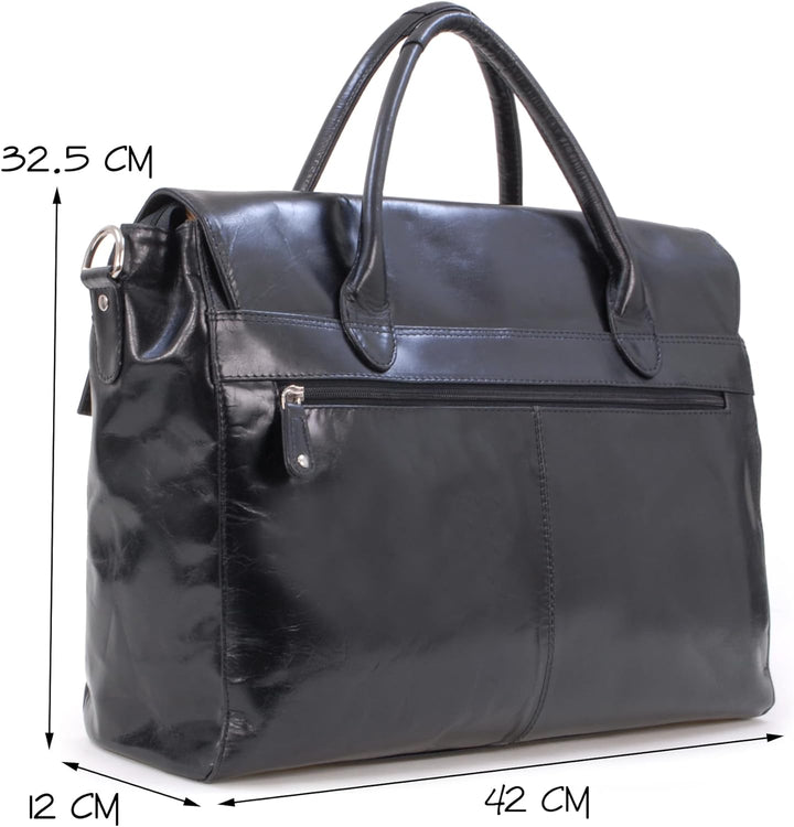 Catwalk Collection Handbags - Leder - Übergrosse Laptoptasche Schultasche/Organizer/Arbeitstasche/Ak