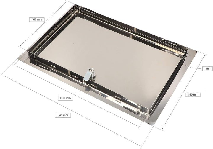 KOTARBAU® Revisionsklappe Grösse 40x60cm mit Schlüssel Edelstahl Silber für Revisionsschächte, 40x60