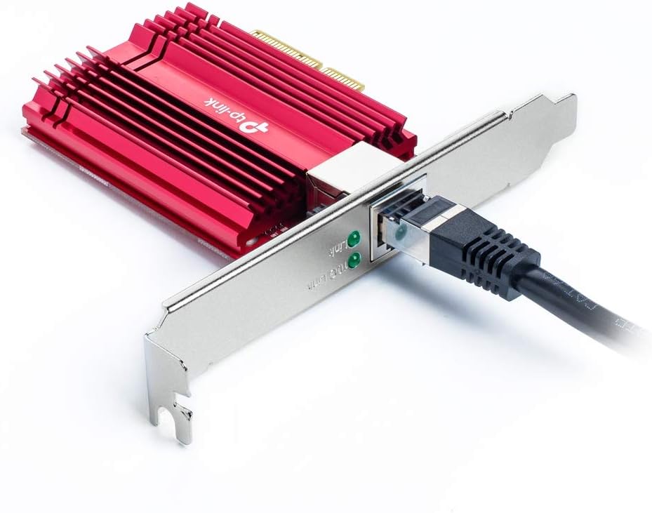 TP-Link Archer TX401 10Gbit/s PCIe-Adapter (CAT6A-Ethernet-Kabe, Kühlkörper, kompatibel mit Windows