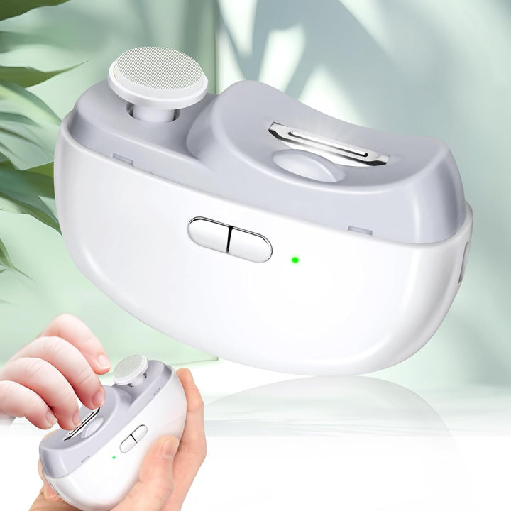 Elektrischer Nagelknipser mit Licht und 2 Geschwindigkeiten, 2-in-1-Design automatischer Baby-Nagels