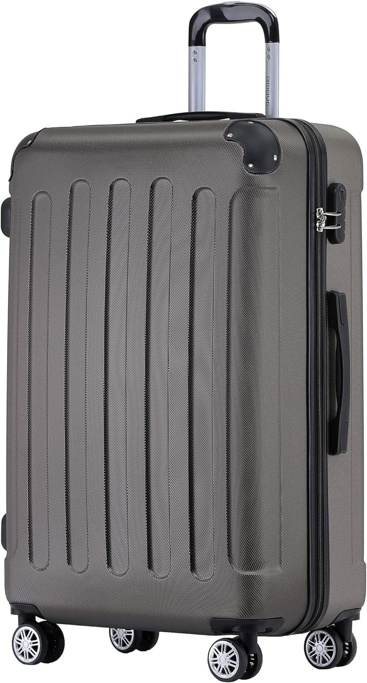 BEIBYE Zwillingsrollen Hardcase Reisekoffer Koffer Trolleys Hartschale in XL-L-M in 14 Farben (Coffe
