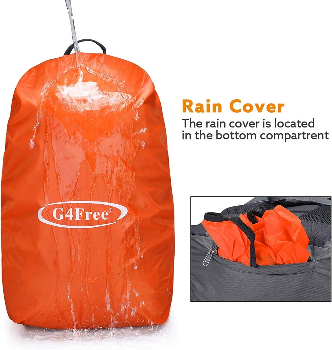 G4Free 45L Wanderrucksäcke mit Regenschutz Wasserdicht Trekkingrucksack Reiserucksack Outdoor Campin