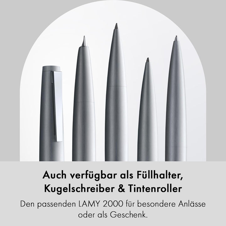 LAMY 2000 Druckbleistift 102 – Bleistift mit einem Gehäuse aus Edelstahl in der Farbe Silber und Rad