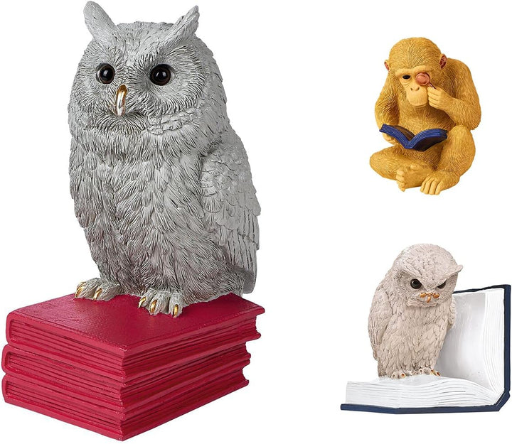 moses. Buchstütze Eule - Deko Objekt für das Bücherregal, 3D Leseeule als Stopper für die Lieblingsb