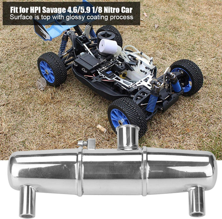 RC-Auspuffrohr, Upgrade-Aluminiumlegierung-Doppelauspuff-Verbindungsrohr für HPI Savage 4,6/5,9 1/8