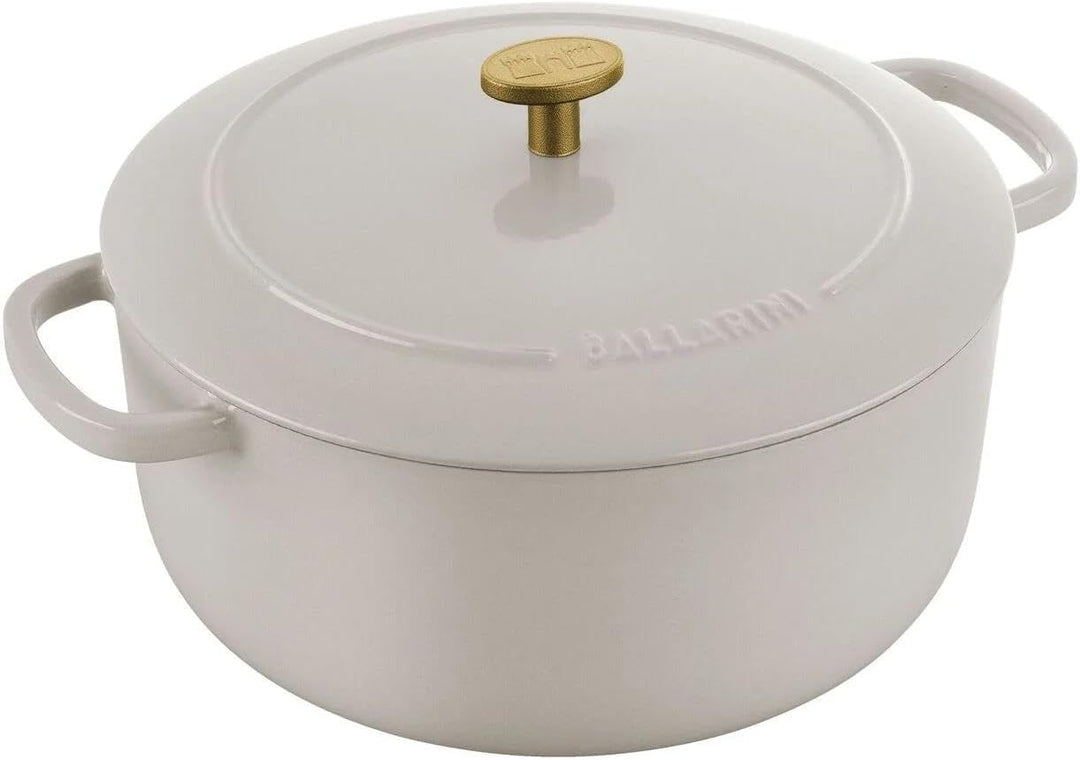BALLARINI Bellamonte Auflaufform Bräter Dutch Oven Emailliertes Gusseisen Rund 24 cm 4 L Elfenbein W
