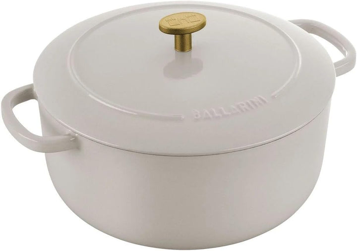 BALLARINI Bellamonte Auflaufform Bräter Dutch Oven Emailliertes Gusseisen Rund 24 cm 4 L Elfenbein W