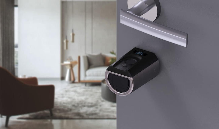 VisorTech Elektronisches Schloss: Elektronischer Tür-Schliesszylinder mit WLAN-Gateway, Fingerscan,