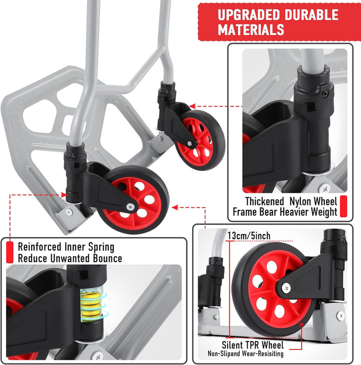 COOCHEER Aluminium-Sackkarre, zusammenklappbarer Gepäckträger, ideal für Industrie und Haushalt, max