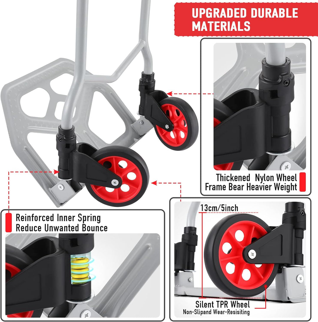 COOCHEER Aluminium-Sackkarre, zusammenklappbarer Gepäckträger, ideal für Industrie und Haushalt, max