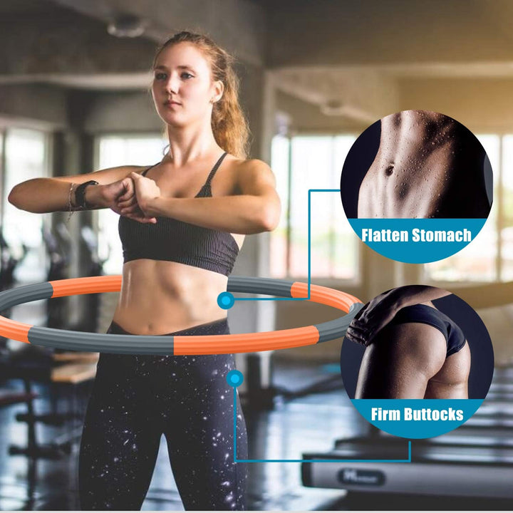 DUTISON Hula Reifen Hoop für Erwachsene, Fitness Reifen Gewichtet Rostfreier Stahl Hullahub Reifen z