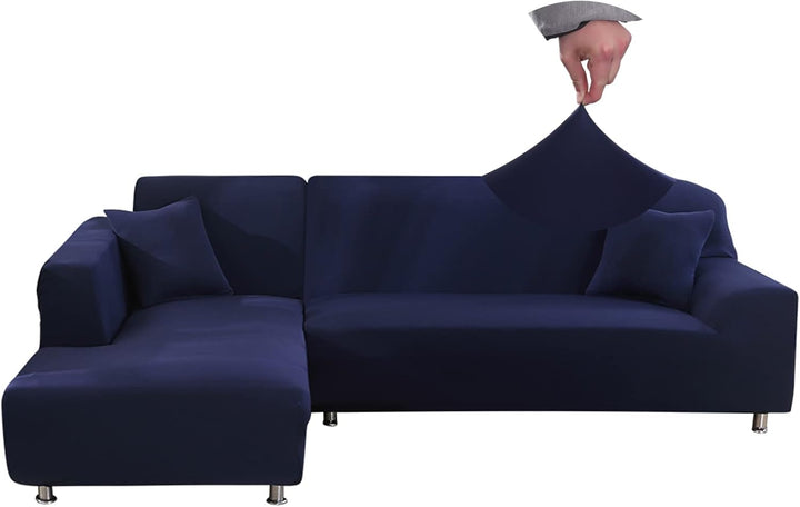 Jaotto Sofa Überwürfe Sofabezug Elastische Spandex Stretch Sofabezüge Couchbezug für L-Form Sofa Uni