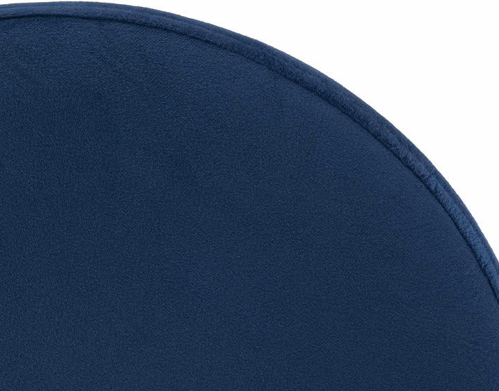 CLP Barhocker Ponte Samt-Bezug I Höhenverstellbarer Stuhl, Farbe:blau, Gestell Farbe:Chrom Metall (c