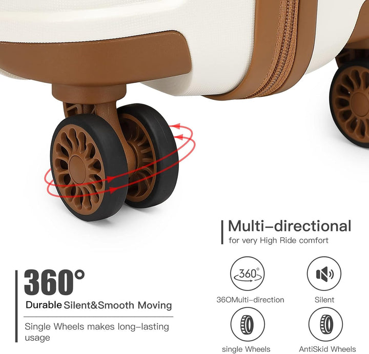 KONO Hartschalenkoffer Koffer Trolley Reisekoffer mit 4 Rollen TSA Schloss und YKK Reissverlüsse Pol