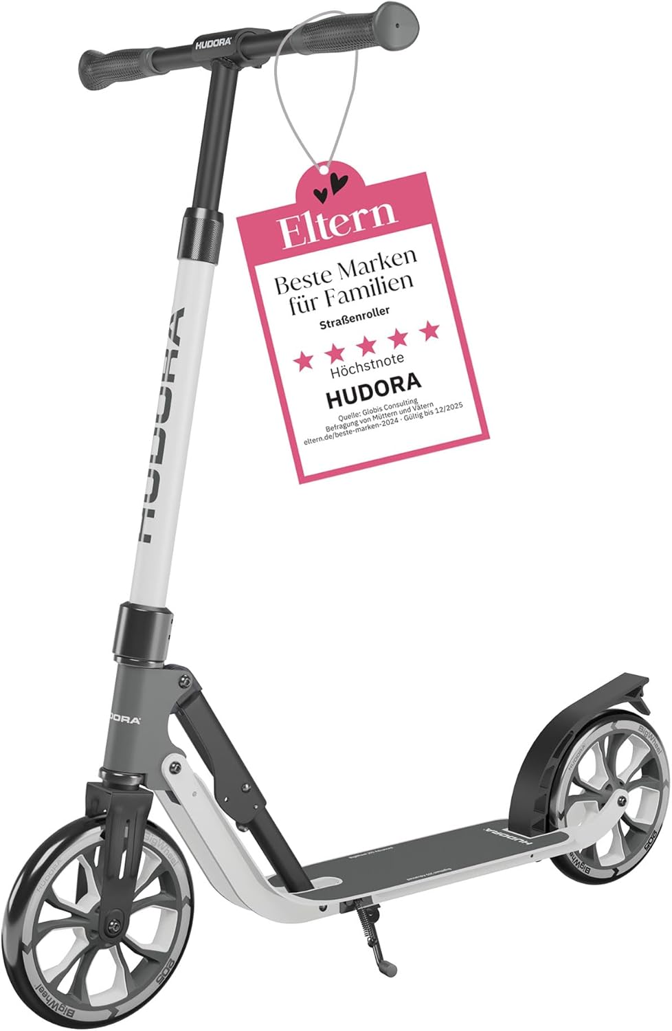 HUDORA BigWheel® 205 Advanced Scooter - Komfortabler Aluminium-Roller für bis zu 100kg - Höhenverste