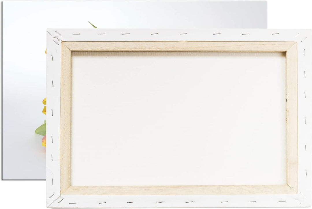 deyoli wild verstreute Tulpen Format: 80x60 als Leinwand, Motiv fertig gerahmt auf Echtholzrahmen, H