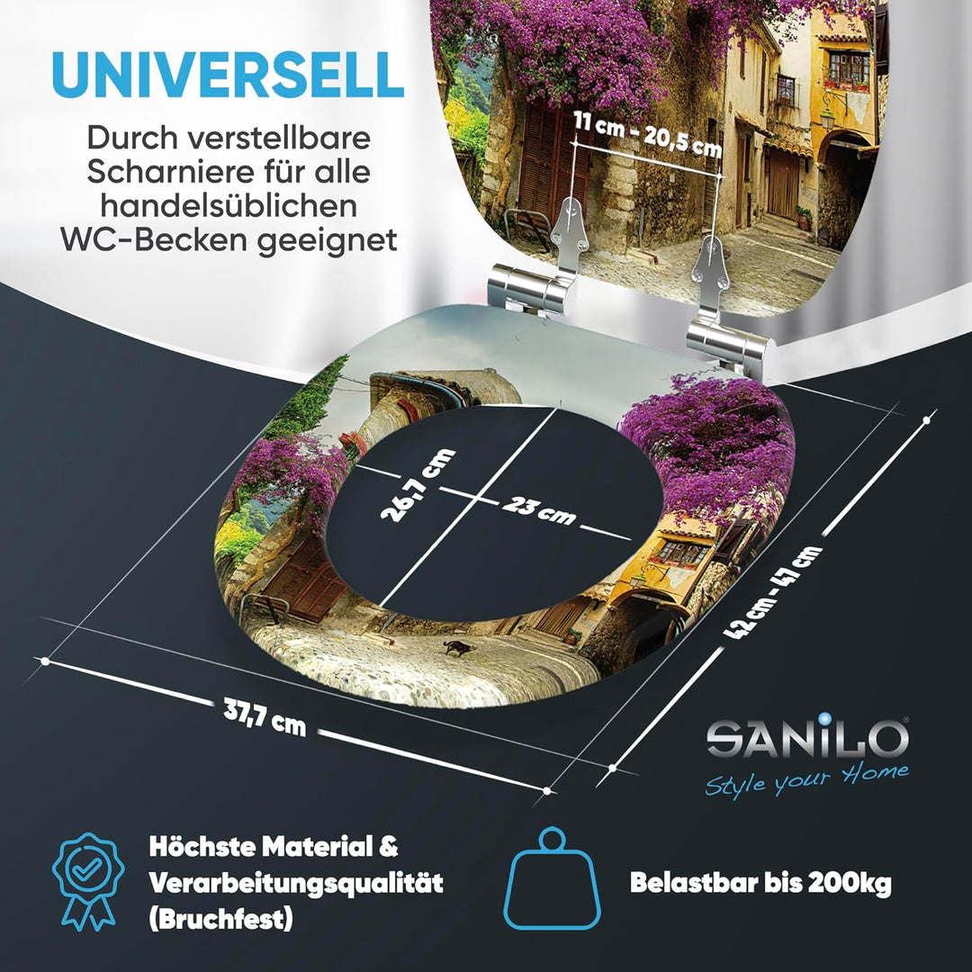 Sanilo WC Sitz mit Absenkautomatik, viele neue Toilettendeckel zur Auswahl, hochwertige Oberfläche,