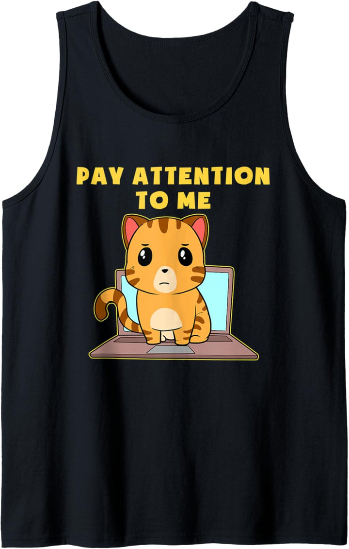 Beachte Mich Katze Notebook Mieze Laptop Kater Pc Kätzchen Tank Top