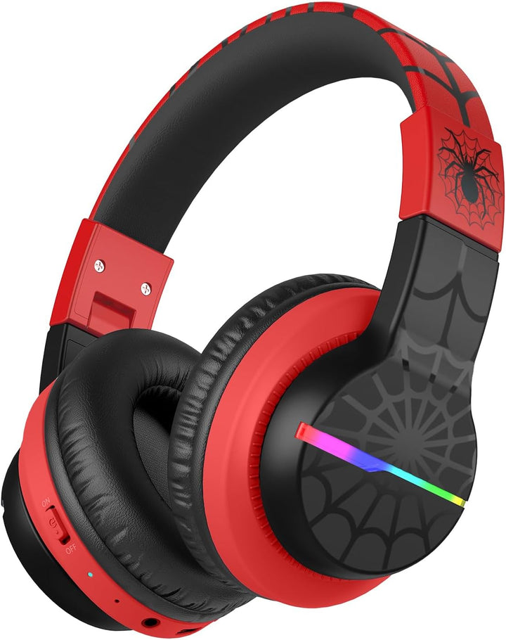 iClever Bluetooth Kinder Kopfhörer, Farbige LED-Leuchten, Kinderkopfhörer Over-Ear mit 74/85dBA Laut