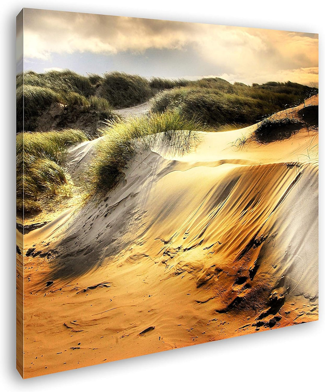deyoli Sanddünen in Dänemark Format: 70x70 als Leinwandbild, Motiv fertig gerahmt auf Echtholzrahmen