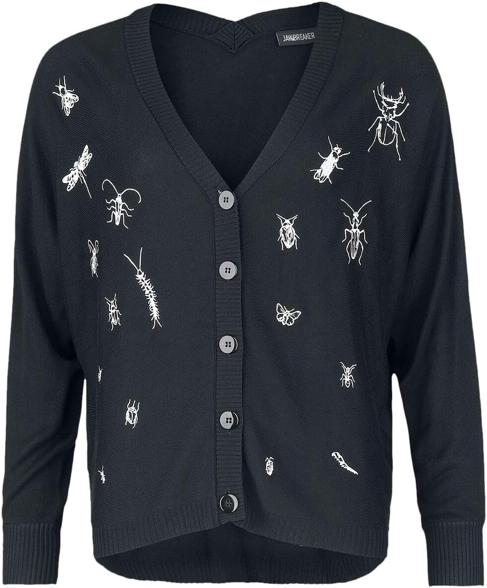Jawbreaker Way Out Cardigan Frauen Cardigan schwarz/weiss Everyday Goth, Gothic XL Schwarz/Weiss, XL