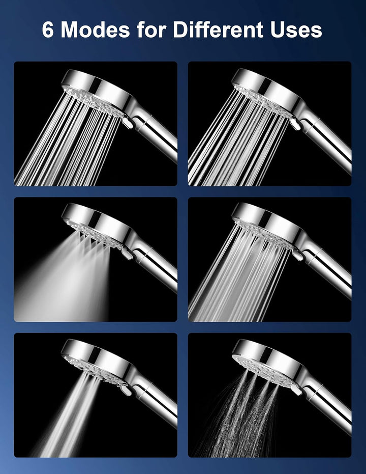 Magichome Hochdruck Duschkopf mit 18-stufiger Filtration, Wassersparender Duschkopf mit Schlauch 2 m