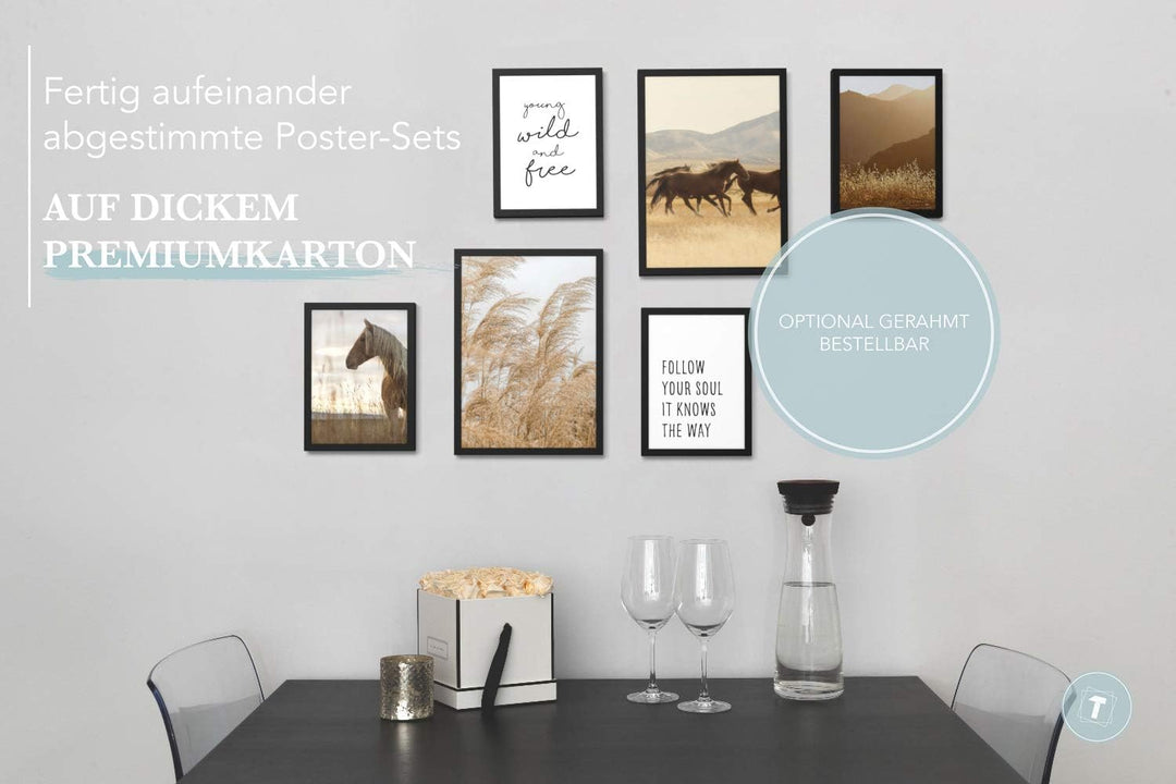 Papierschmiede® Mood Poster Set Wild and Free, Deko Bilder Wohnzimmer, 2x DIN A3 (ca. 30x42) und 4x