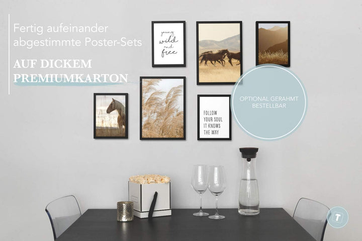 Papierschmiede® Mood Poster Set Wild and Free, Deko Bilder Wohnzimmer, 2x DIN A3 (ca. 30x42) und 4x