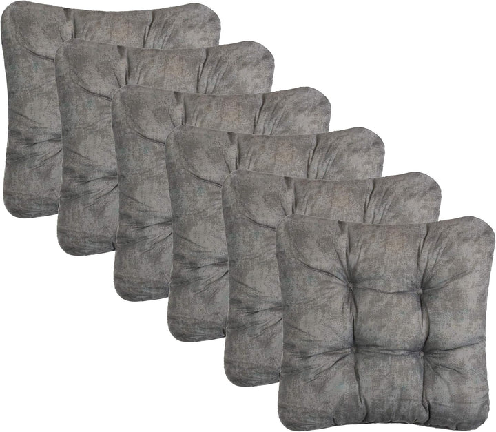 Brandsseller Kissen-Set Sitzkissen Dekokissen Stuhlkissen Zierkissen Stuhlauflage 6er-Set Grau, 6er-