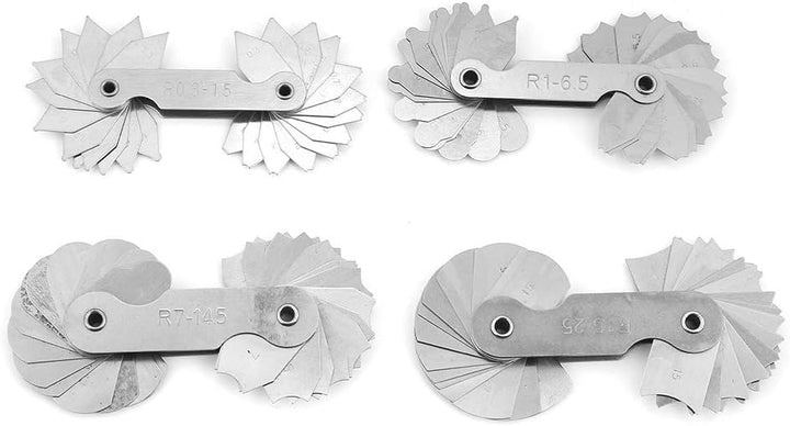 Radienlehre Set 4 Stücke, Edelstahl Radius Filet Gauge Konkave Messwerkzeug Radienschablone Gewindel