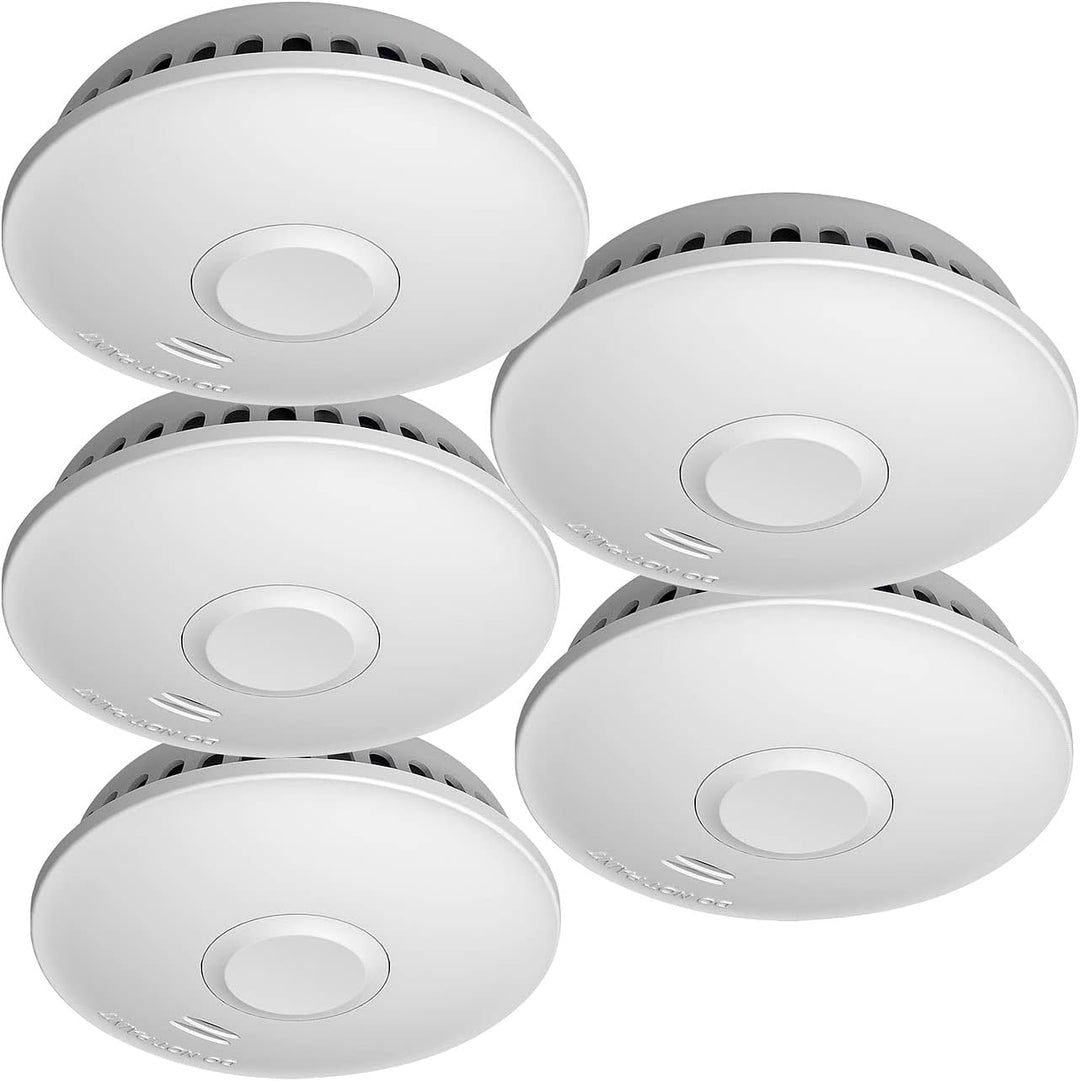 VisorTech Funkfeuermelder: 5er-Set vernetzbare Funk-Rauchmelder, 85 dB, VDs, 10-J.-Batterie (Funk-Ra