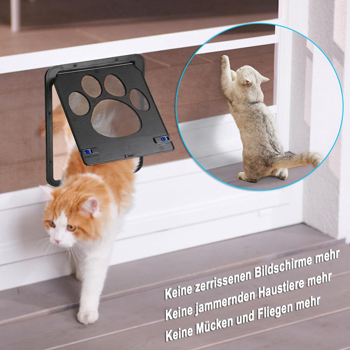 Ownpets Haustierklappe, Katzenklappe für fliegengitter, Magnetische Katzentür mit automatische versc