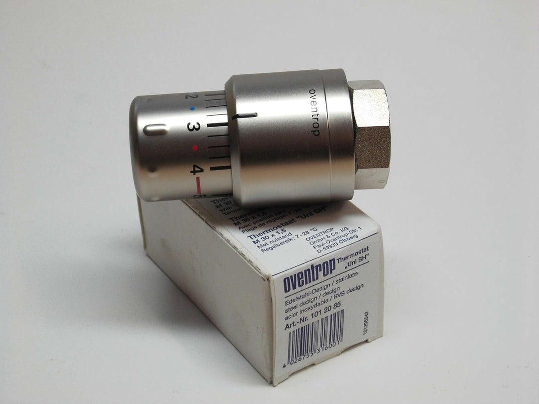 OventropSH Oventrop Thermostat Uni SH mit Nullstellung und Flüssig-Fühler 1012085, Edelstahl-Optik,