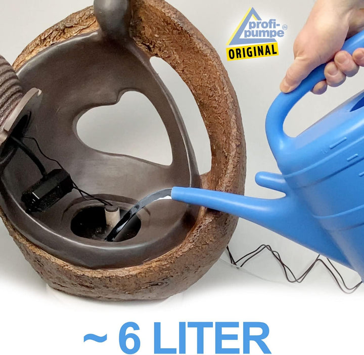 Solar Gartenbrunnen Brunnen Zierbrunnen Zimmerbrunnen Springbrunnen Brunnen mit LED-Licht, Wasserfal