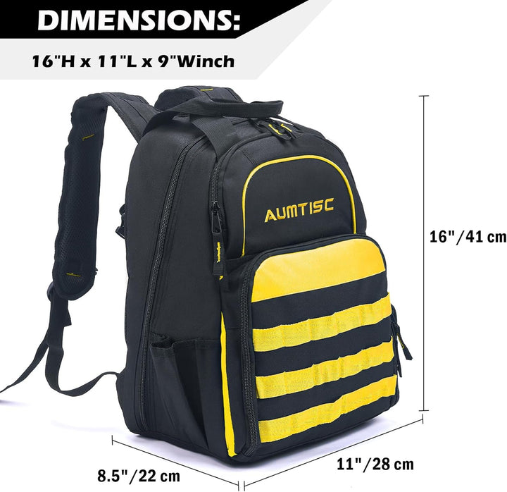 AUMTISC Werkzeugrucksack Werkzeugtasche Hochleistungs-werkzeug rucksack mit Mehrzwecktasche Industri