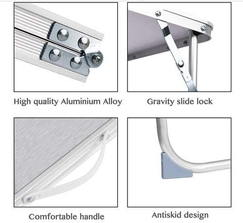 Qimu Niedriger faltbarer Campingtisch, leichter Aluminium-Picknicktisch, Laptop-Betttisch, tragbarer