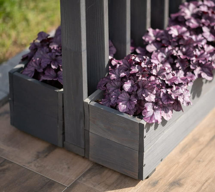 WESTMANN Pflanzenwand aus Holz | 90x45x170 cm Grau | Pflanzenwand für Garten & Terrasse | Pflanzende