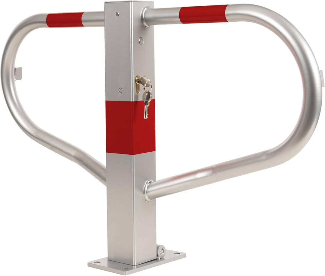 STIER Parkbügel, umlegbar, mit Zylinderschloss, 2 Schlüssel im Lieferumfang, stabiles, verzinktes St