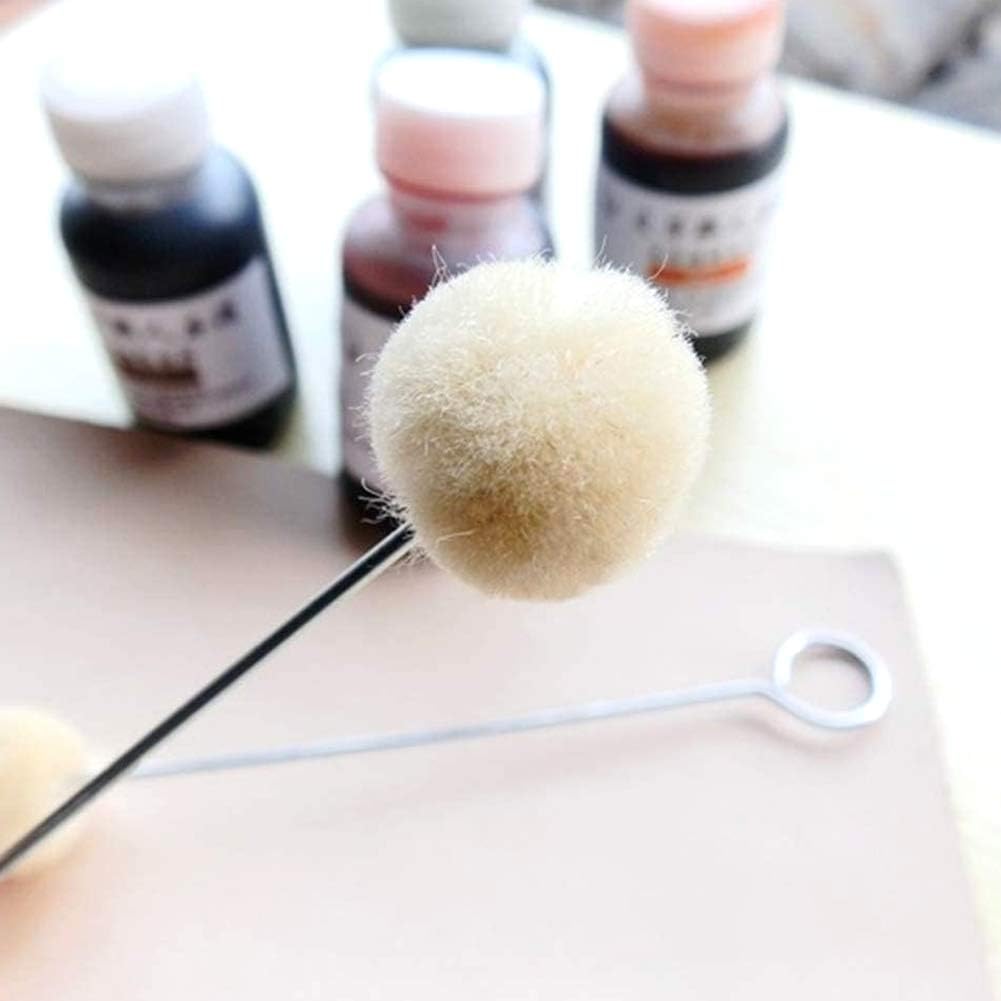Garosa 100 Stück Wool Daubers Ball mit Metallgriff Leder Dye Tool Dye Dauber Färbepinsel Applikator