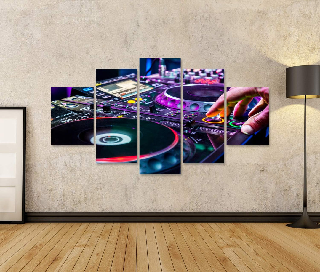 islandburner Bild auf Leinwand Dj Turntable Pult Disco Club Nachtclub Party Bilder Wandbilder Poster